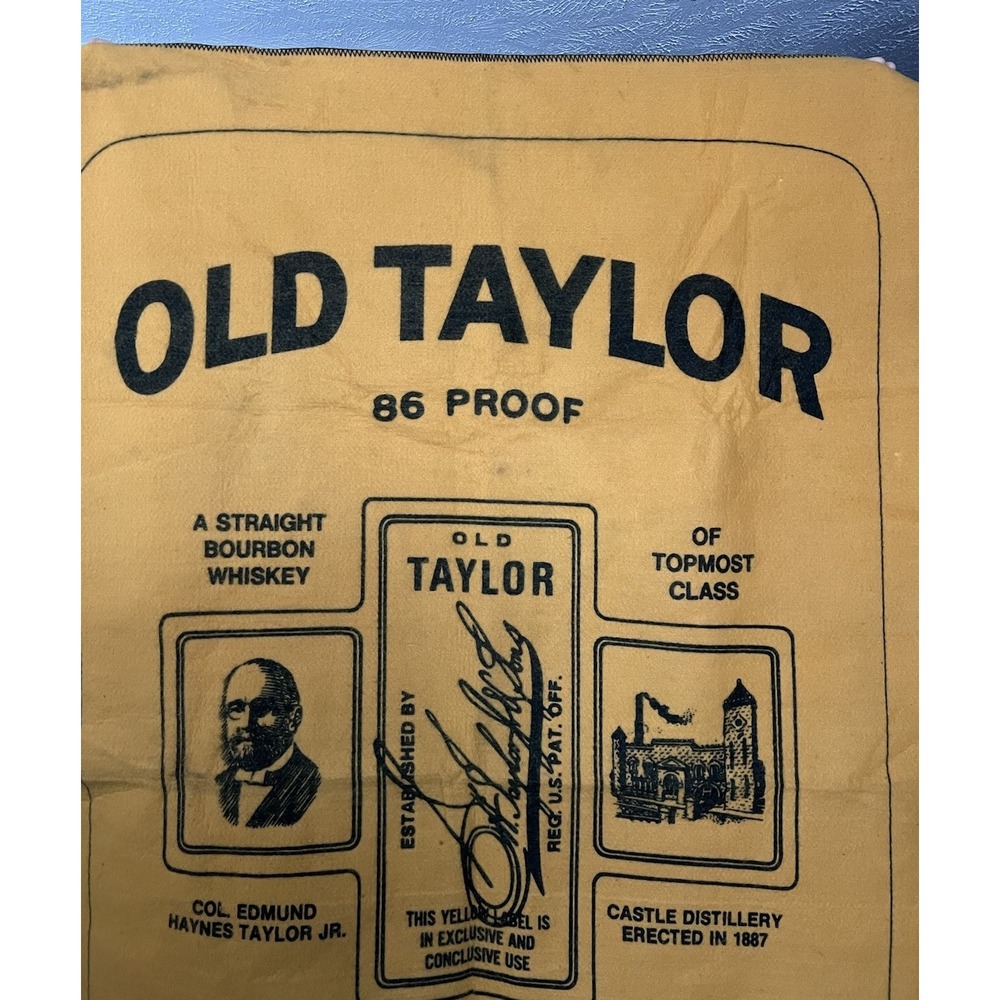 Vintage Old Taylor Bourbon Sportsman Blanket Beacon 45x72 Whiskey Advertising